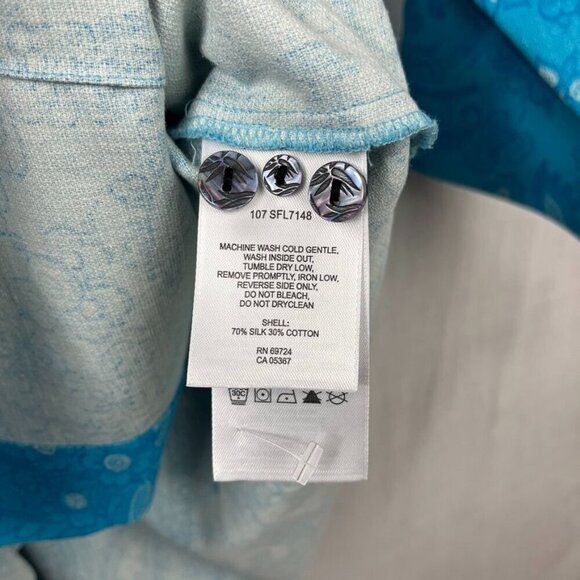Columbia‎ Sportwear River Resort Silk Cotton Blouse Womens M Retro Paisley Disco - Picture 10 of 12